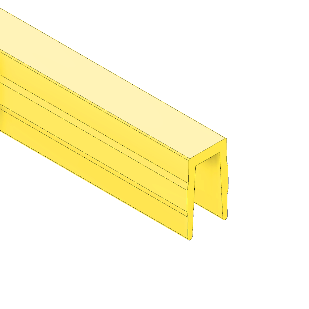 61-010-2 MODULAR SOLUTIONS PVC COVER PROFILE<br>YELLOW, 2M